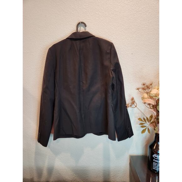 J.crew Italian Wool Blazer Black Tollegno 1900 super 120's wool size‎ 8 - Picture 2 of 5